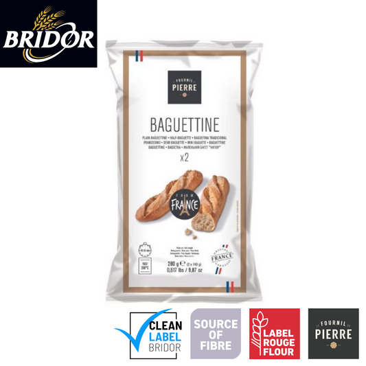 Le Fournil de Pierre Part-Baked Plain Half-Baguettes x2 280g-pack