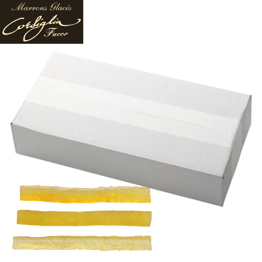 Corsiglia Slim Candied Lemon Slivers 6cm - Drained 2kg