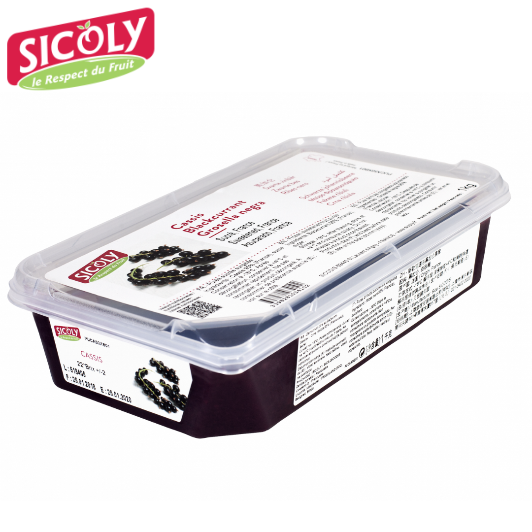 Sicoly Frozen "Noir de Bourgogne" Blackcurrant Puree 1kg