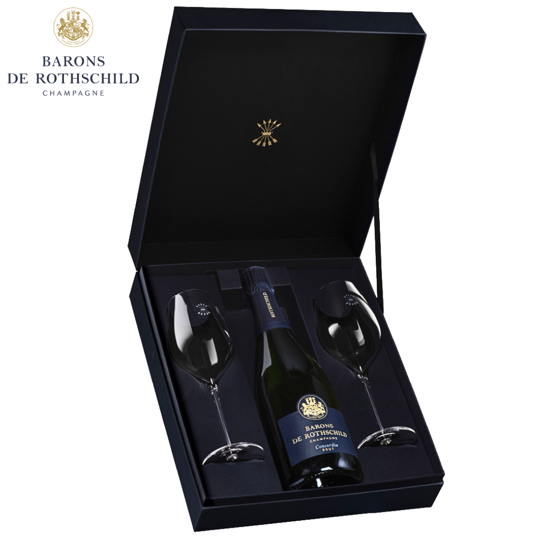 Barons de Rothschild Champagne Concordia Brut 750ml bottle with Coffret “tête à tête”