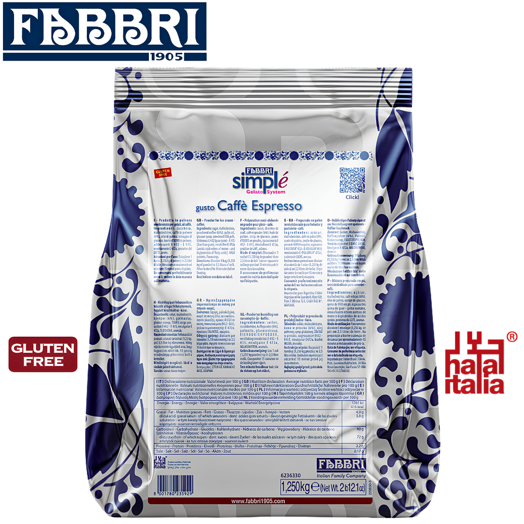 Caffè Espresso Simplé Fabbri gelato and pastry mix