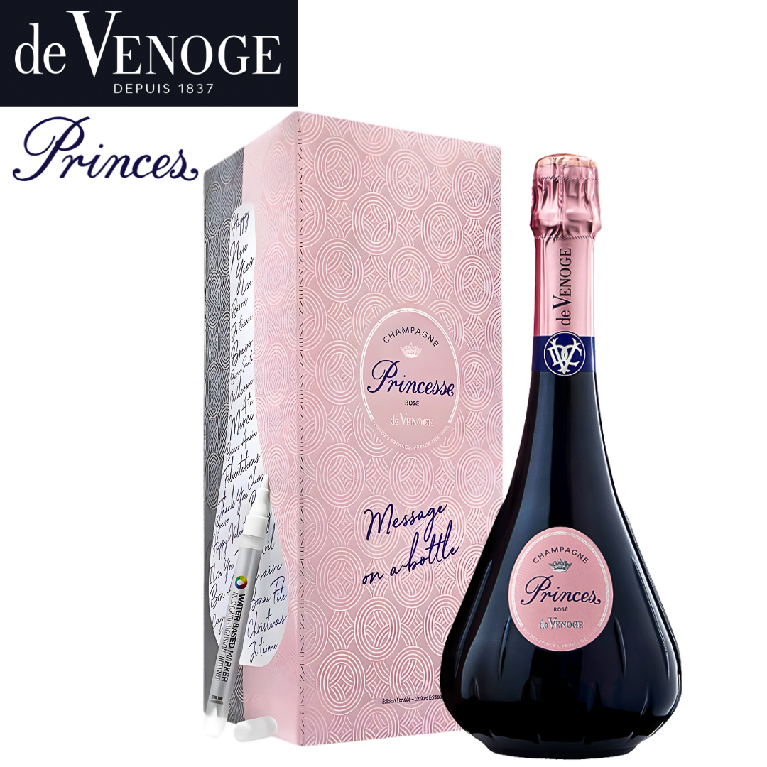 De Venoge Princes Rosé Champagne Message on a bottle Limited Edition