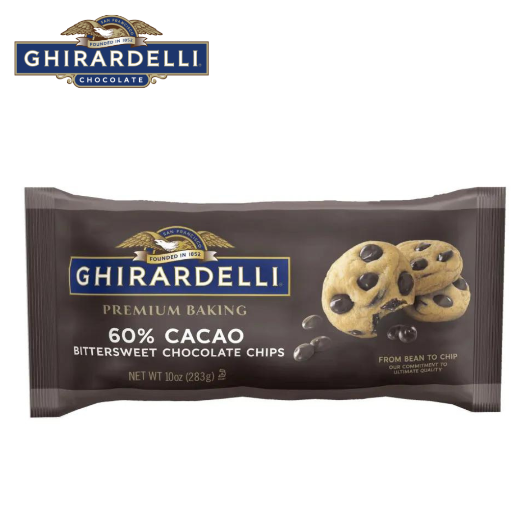 Ghirardelli Premium Baking 60% Cacao Bittersweet Chocolate Chips (Case of 12 Bags)
