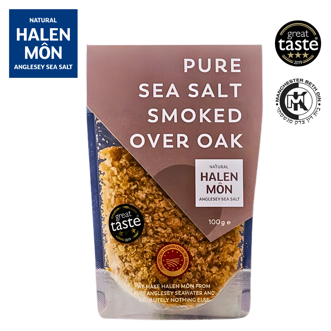 Halen Môn Pure Sea Salt Smoked Over Oak artisan Welsh smoked sea salt crystals
