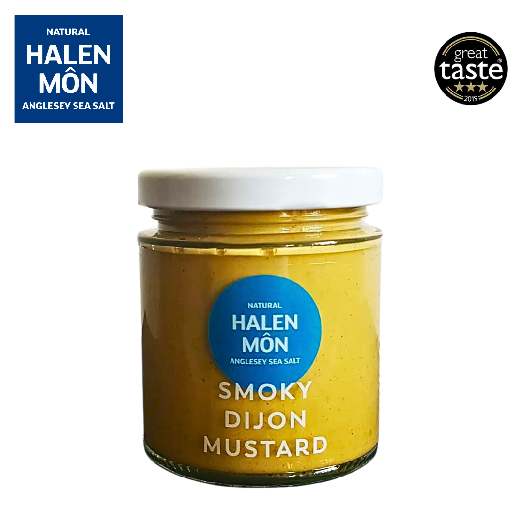 Halen Môn Smoky Dijon Mustard 200g artisan Welsh mustard jar