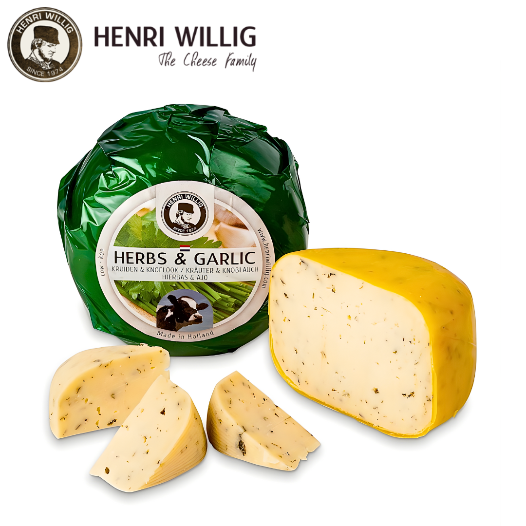 Henri Willig Cow Herbs & Garlic Dutch cow cheese with garlic parsley and chives