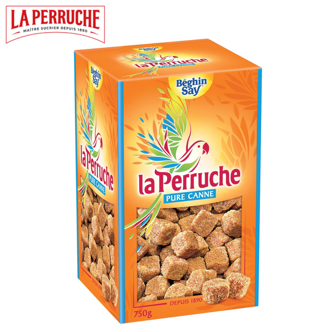La Perruche brown rough-cut sugar cubes 750g box