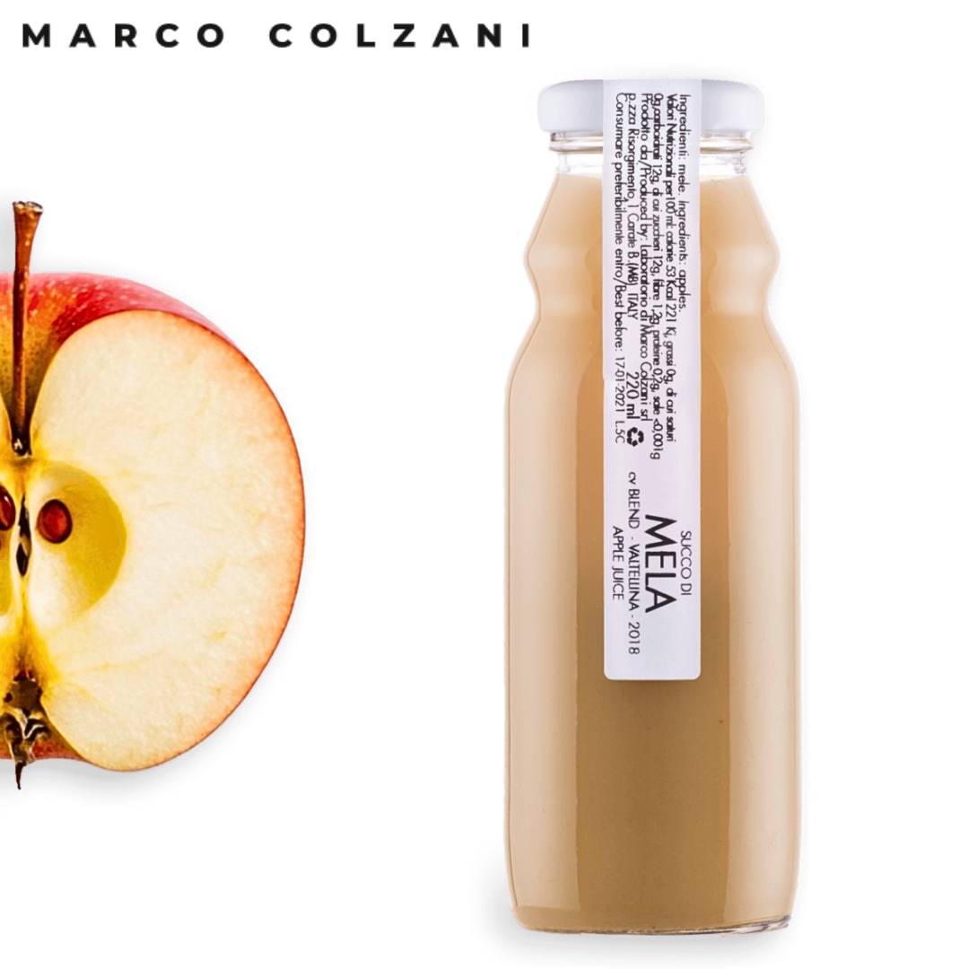 Marco Colzani filtered apple juice 220 ml glass bottle — artisanal Lombardia apple blend