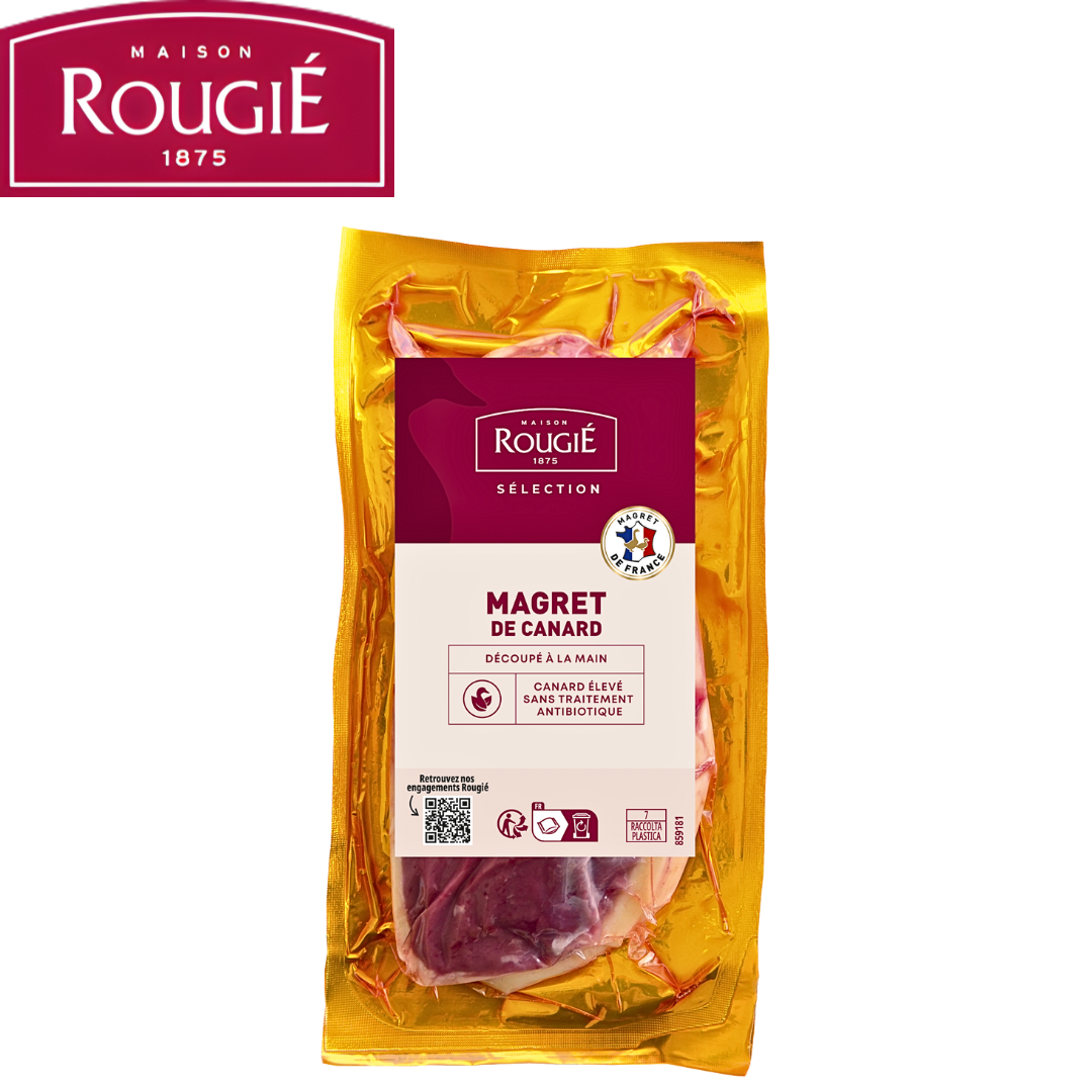 Rougie raw fatty duck breast magret skin on