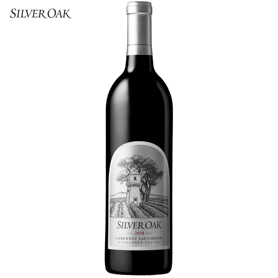 Silver Oak Alexander Valley Cabernet Sauvignon 2018 – Premium red wine bottle from Alexander Valley, aged in American oak