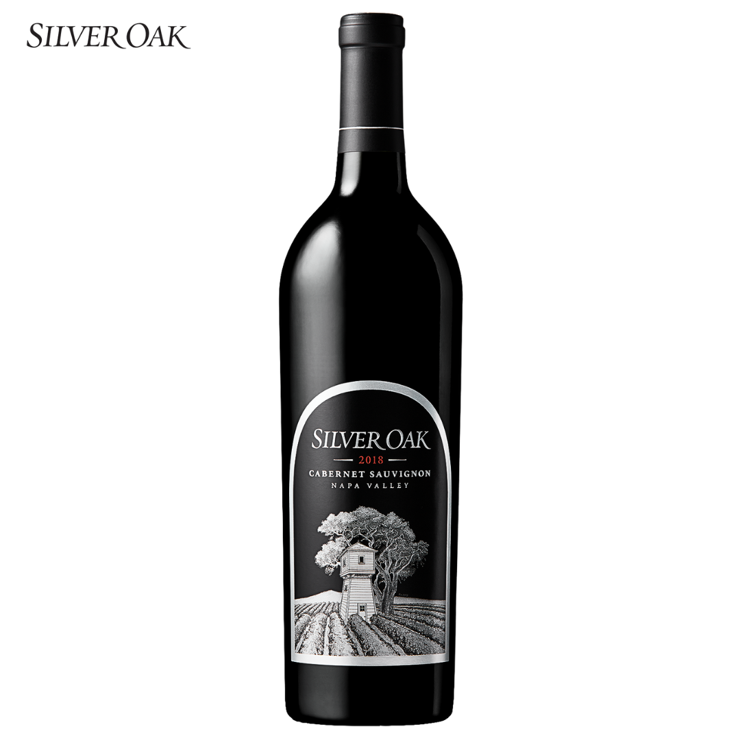 Silver Oak Napa Valley Cabernet Sauvignon 2018 – Premium red wine bottle from Napa Valley, aged in American oak