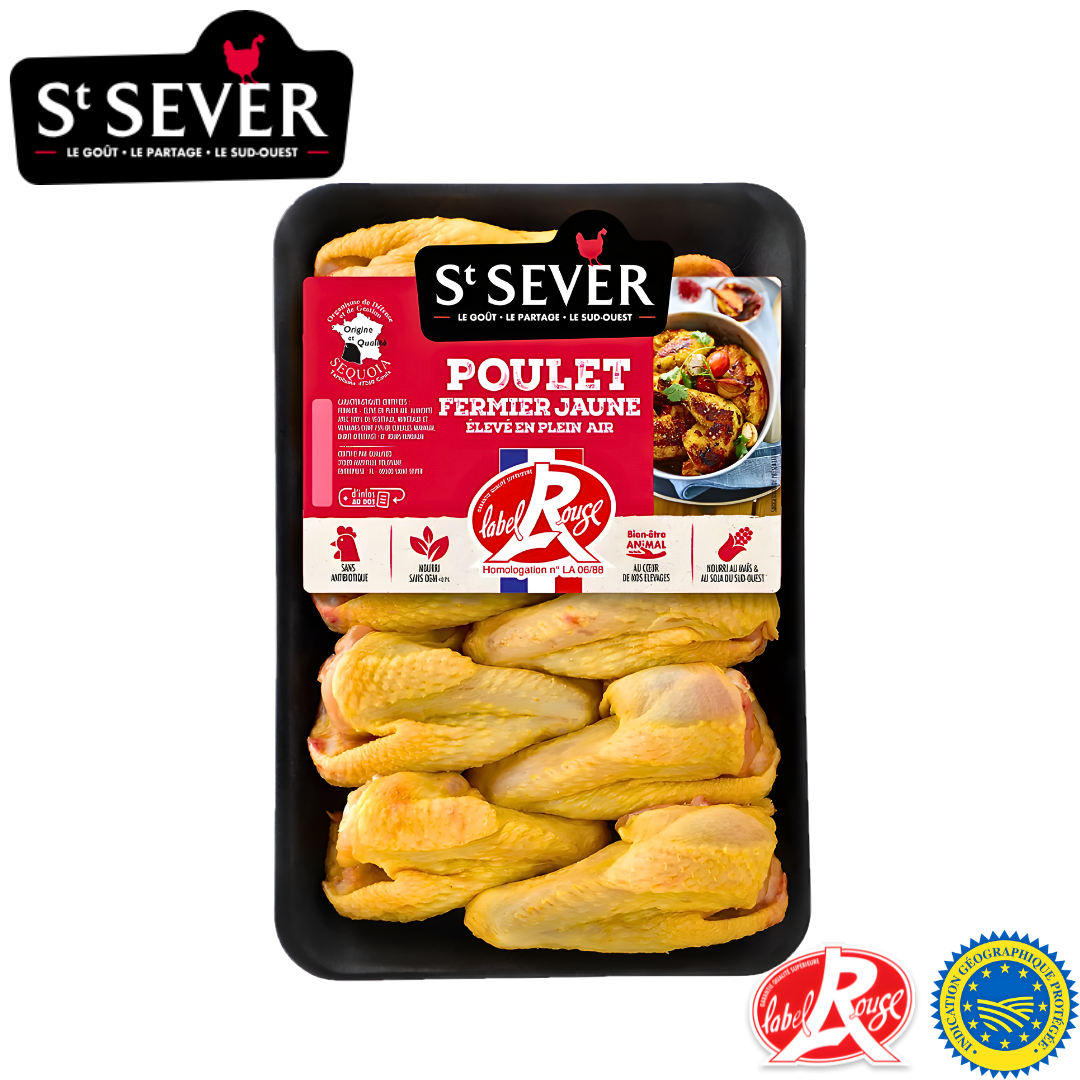 St Sever corn-fed yellow chicken wings label rouge free range