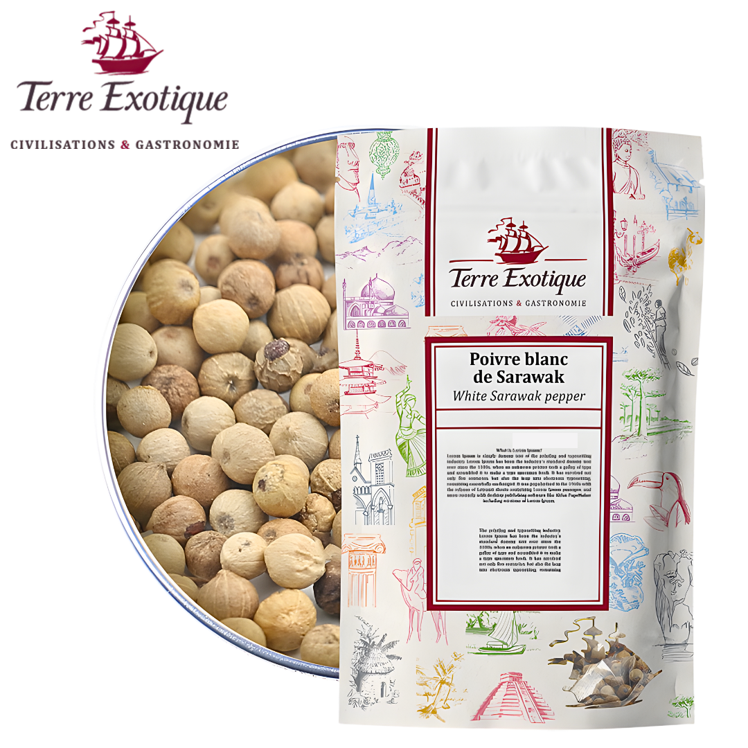 Terre Exotique white Sarawak pepper Malaysia premium white peppercorns
