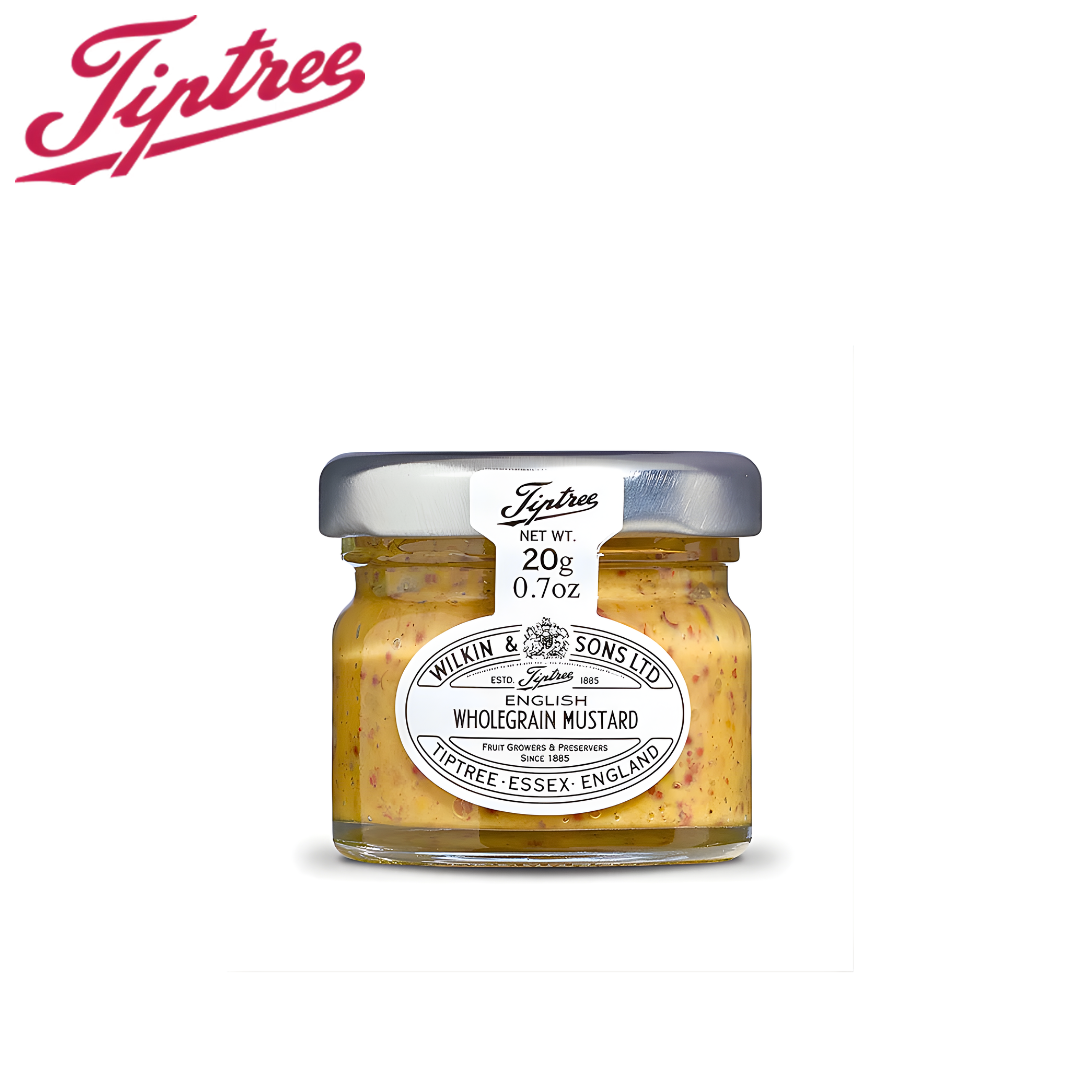 Tiptree English Wholegrain Mustard 20g miniature glass jar by Wilkin & Sons England