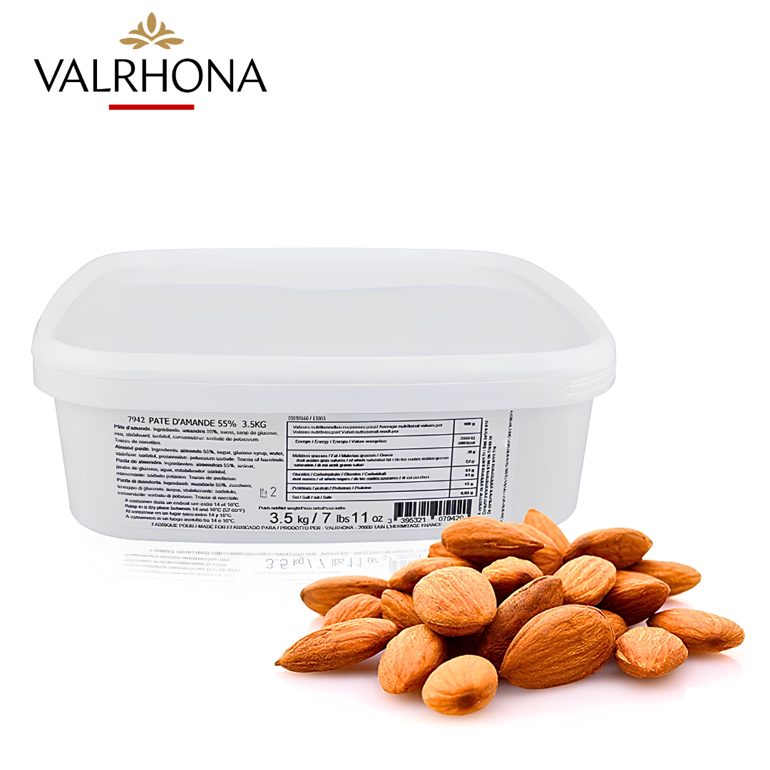 Valrhona Almond Paste 55% professional almond paste 3.5kg tub