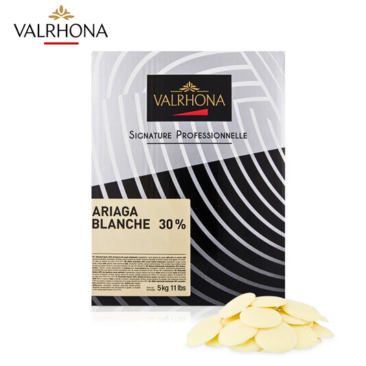 Valrhona Ariaga Blanche 30% white chocolate couverture feves 5kg