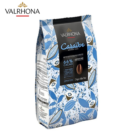 Valrhona Caraïbe 66% dark couverture chocolate feves – 3 kg bag
