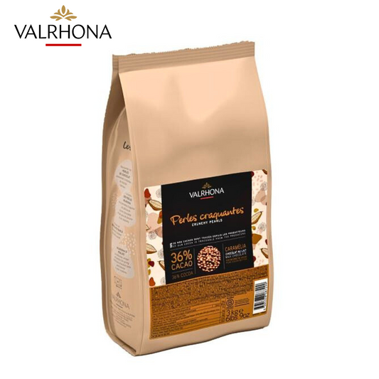 Valrhona Caramélia 36% milk chocolate crunchy pearls 3kg bag