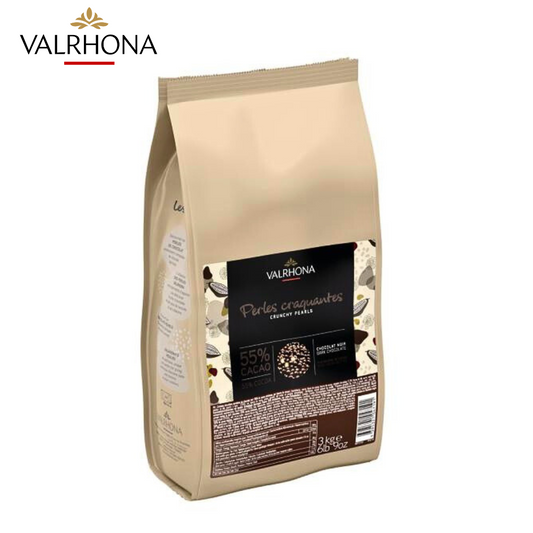 Valrhona dark chocolate crunchy pearls 55% 3 kg bag