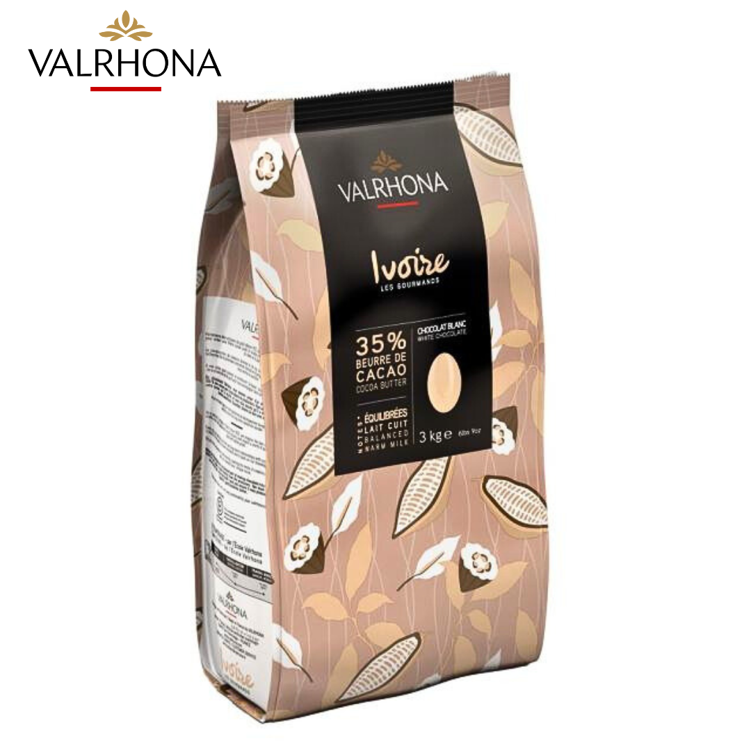 Valrhona Ivoire 35% white chocolate couverture feves 3 kg