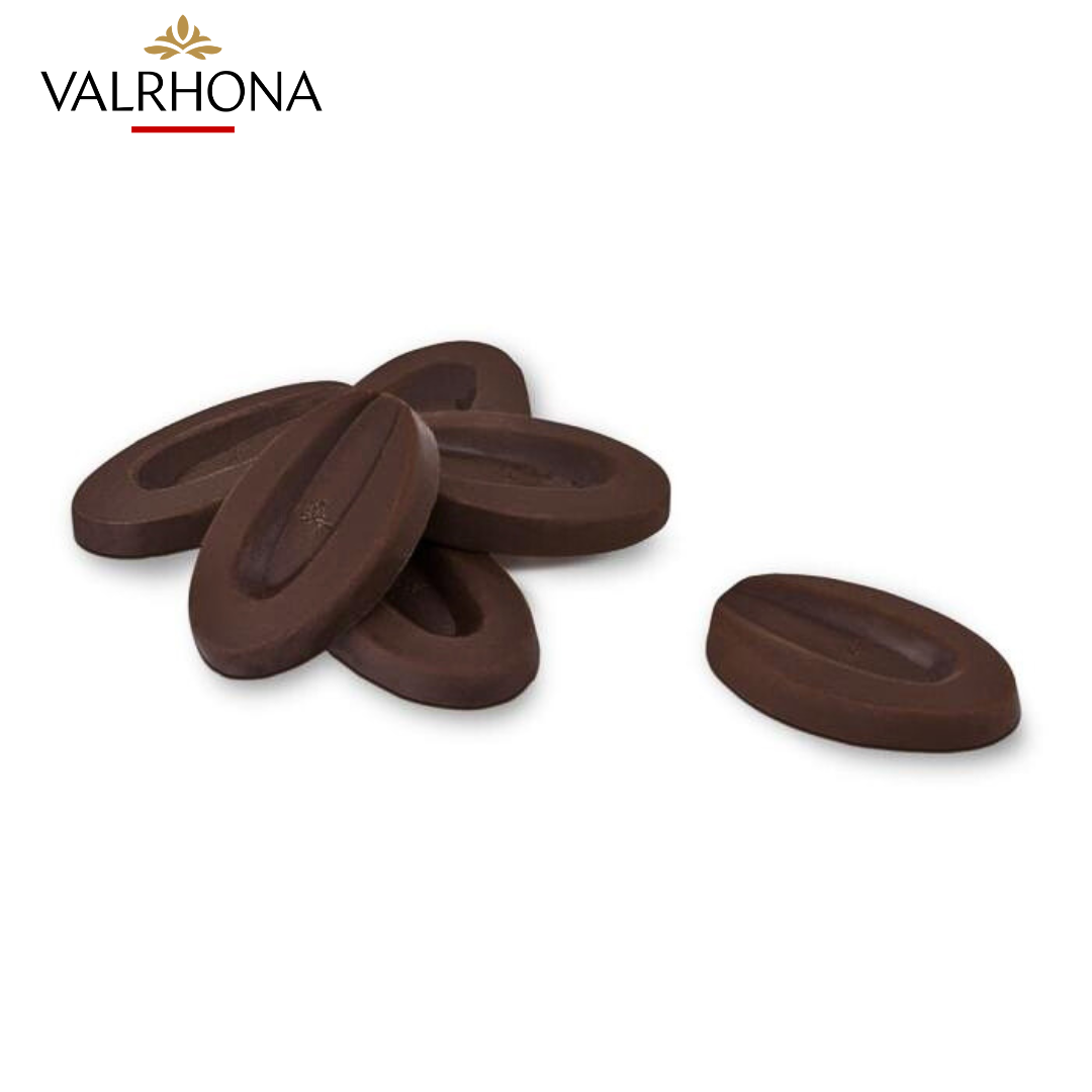 Valrhona 53% dark couverture discs for pastry chefs