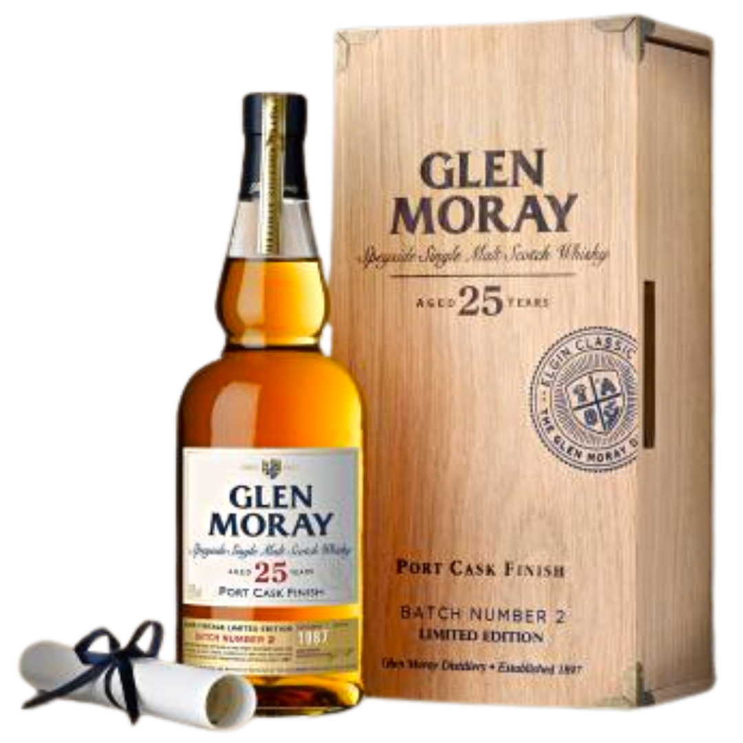 Glen Moray 25YO Port Cask Finish Speyside Single Malt Scotch Whisky (70cl)