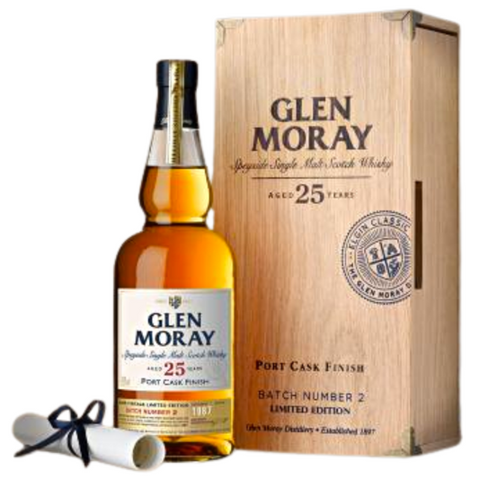 Glen Moray 25YO Port Cask Finish Speyside Single Malt Scotch Whisky (70cl)