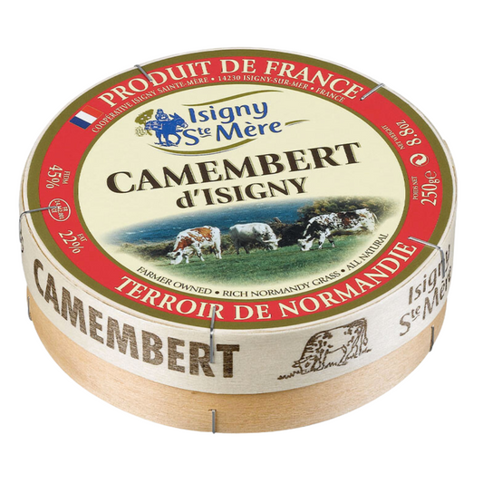 Isigny Sainte-Mère Camembert Red Label Pasteurized (wood box 250g)