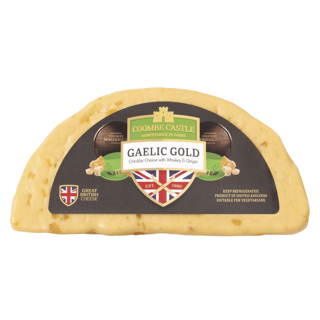 Coombe Castle Gaelic Gold Cheddar Cheese with Whiskey & Ginger 1kg