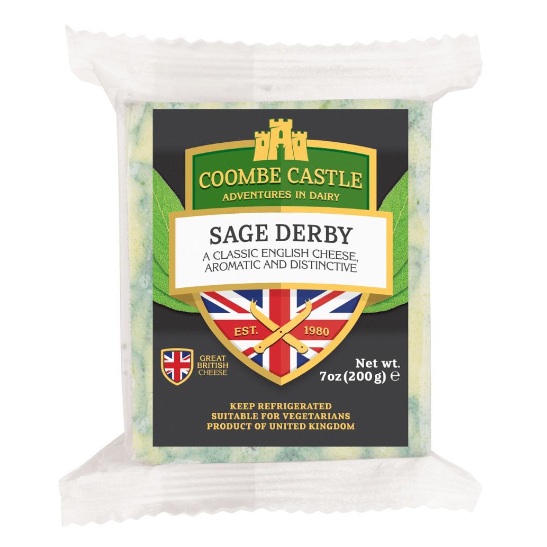 Coombe Castle Sage Derby Cheddar Cheese 200g