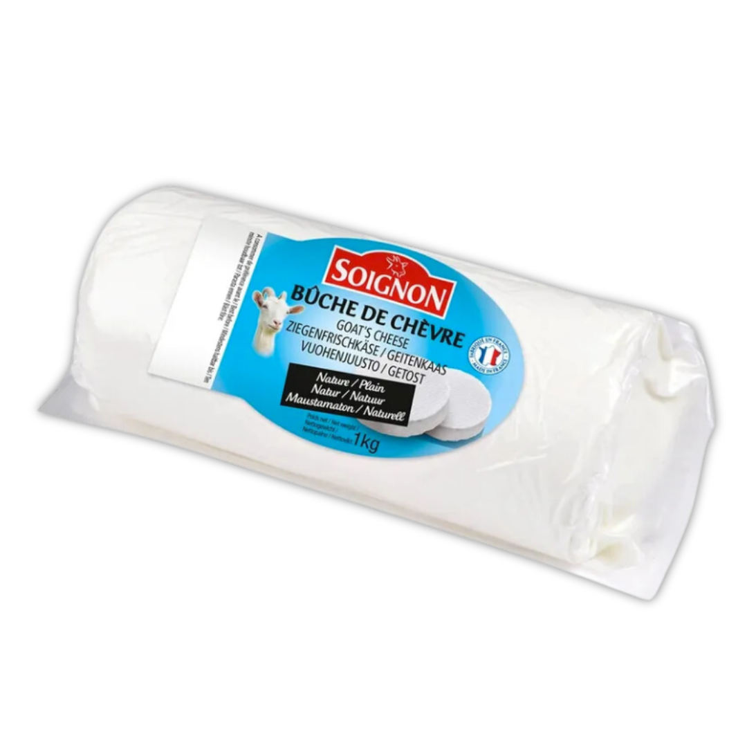 Soignon Unripened Goat Cheese Log 1kg