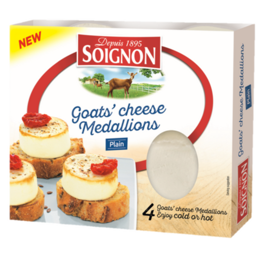 Soignon Unripened Goat Cheese Medallions Plain (4x25g 8packs/box)