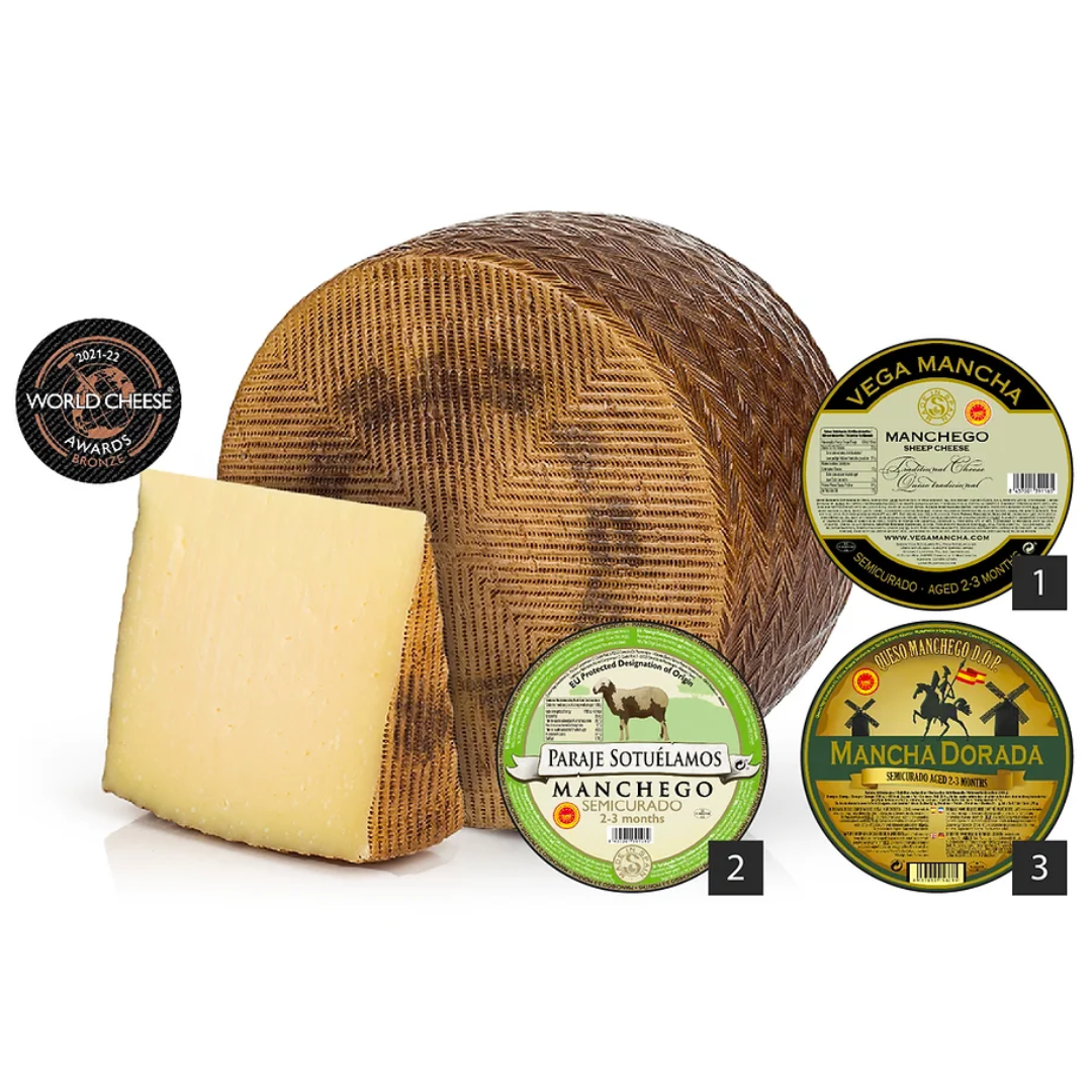 Vega Mancha Queso Manchego DOP Semicurado Aged 2-3 Months Whole Wheel