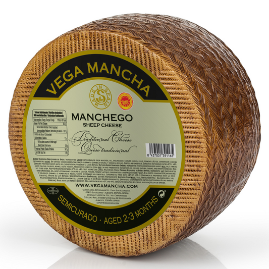 Vega Mancha Queso Manchego DOP Semicurado Aged 2-3 Months Whole Wheel