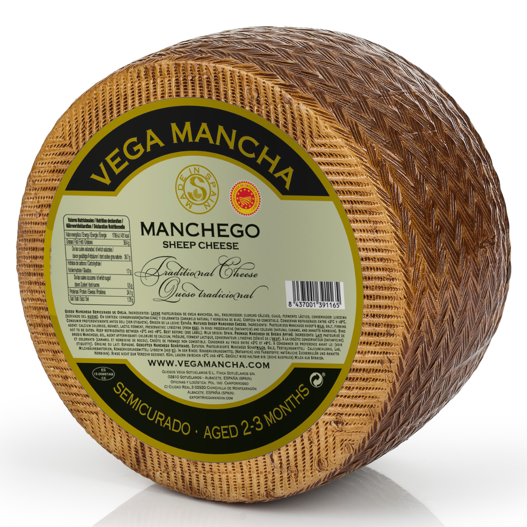 Vega Mancha Queso Manchego DOP Semicurado Aged 2-3 Months (3.6kg/wheel x 2pcs)