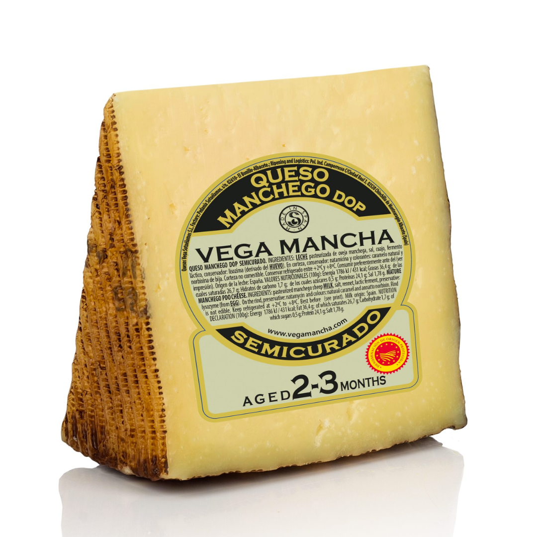 Vega Mancha Queso Manchego DOP Semicurado Aged 2-3 Months 150g Portion