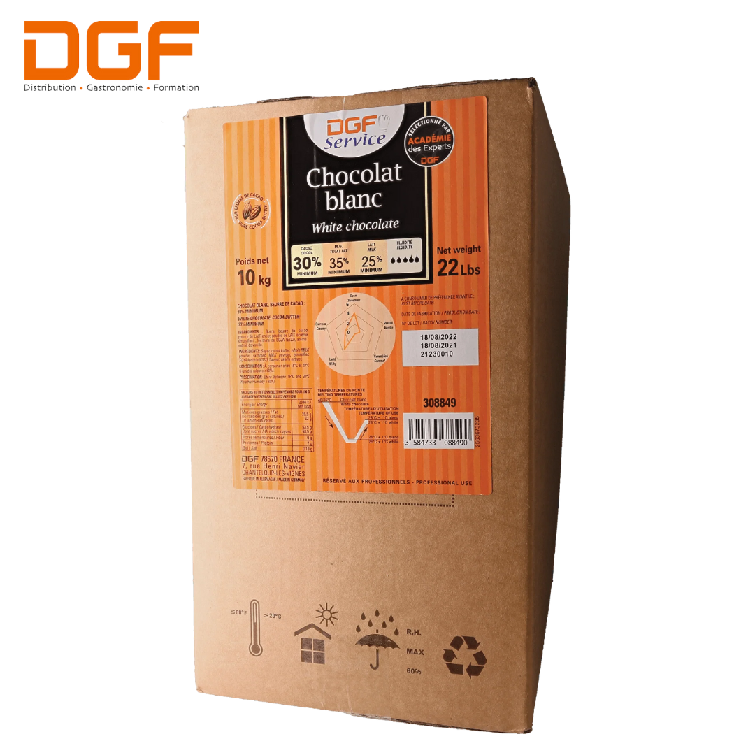 DGF Service White Chocolate Couverture Coins 30% (5kg x 2packs)