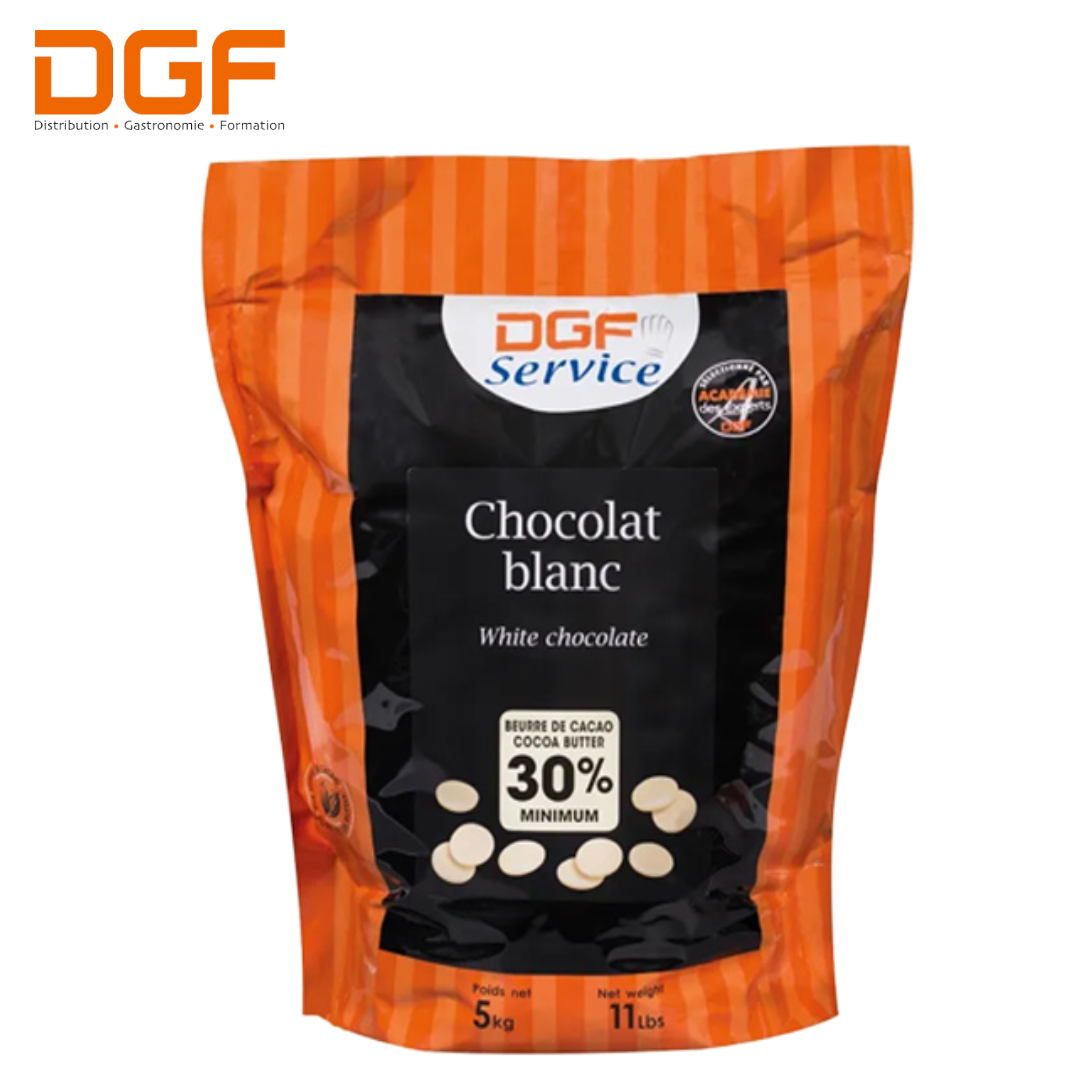 DGF Service White Chocolate Couverture Coins 30% 5kg