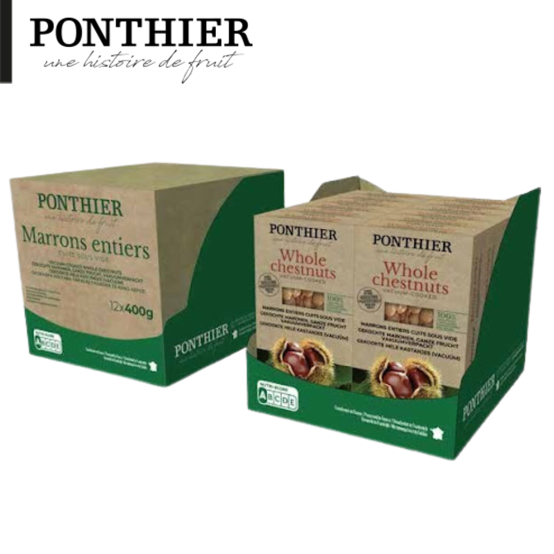 Ponthier Vacuum-Cooked (Sous-Vide) Whole Chestnuts 400g x 12 packs