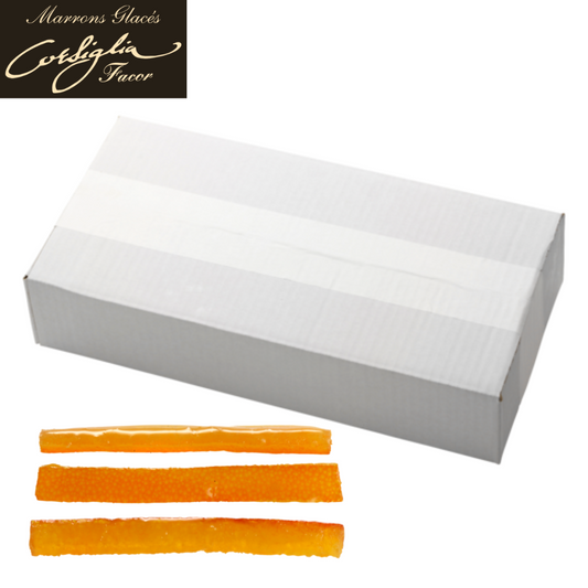 Corsiglia Slim Candied Orange Slivers 6cm - Drained 2kg