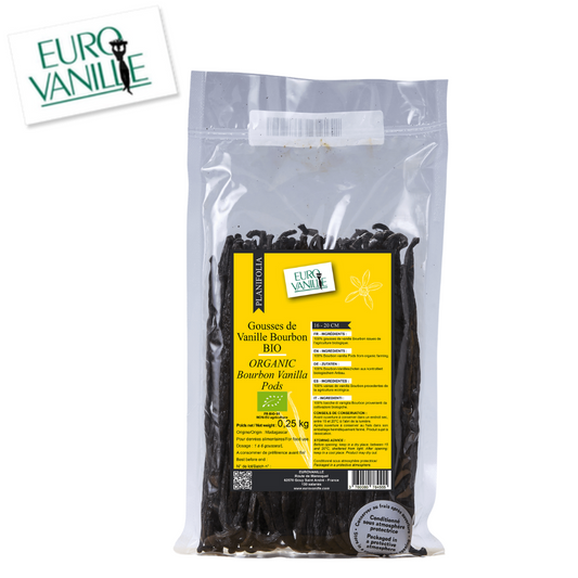 Eurovanille Organic Bourbon Madagascar Vanilla Pods 16-20cm 250 g