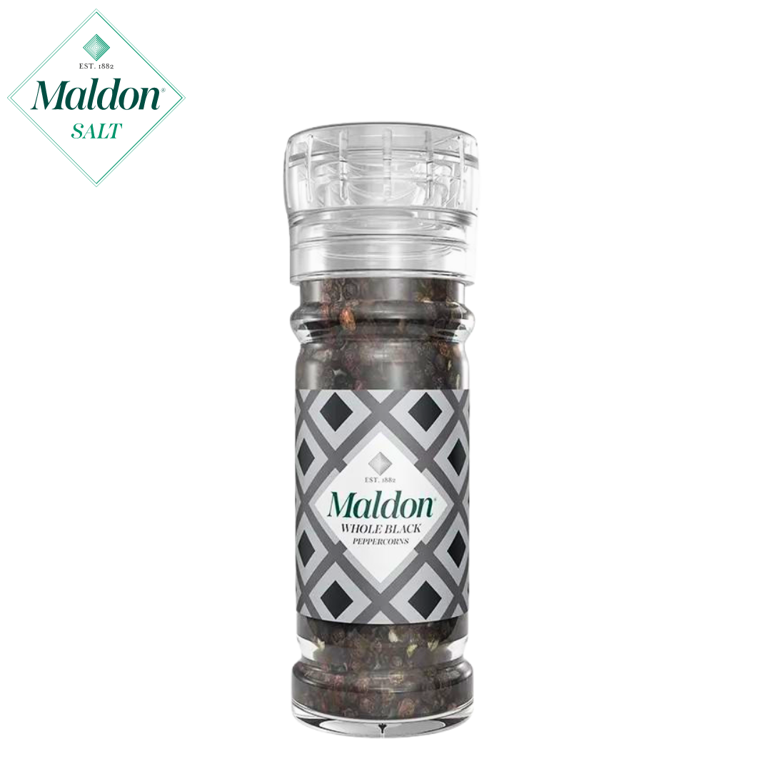 Maldon Whole Black Peppercorns in Grinder 50g