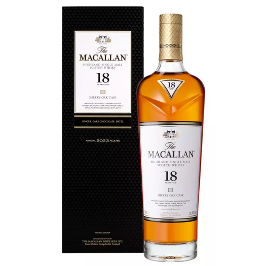 The Macallan Sherry Oak Cask 18YO Highland Single Malt Scotch Whisky (2023 Release)