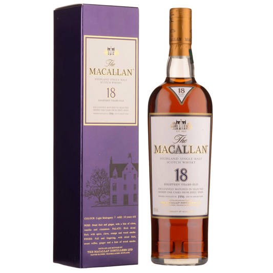 The Macallan Sherry Oak Cask 18YO Highland Single Malt Scotch Whisky (1996 Release)