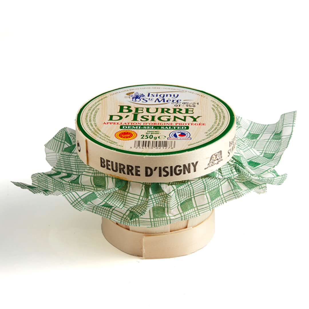 Isigny Sainte Mère Aop Salted Butter In Basket 250g Barrels And Beyond Ph 