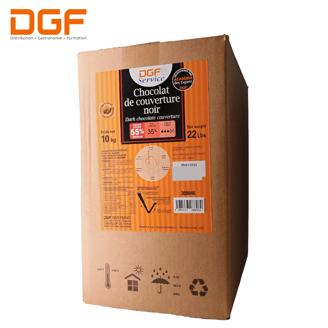 DGF Service Dark Chocolate Couverture Coins 55% (5kg x 2packs))