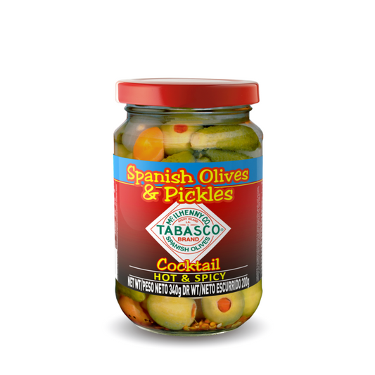 Serpis Tabasco Cocktail Hot & Spicy Spanish Olives & Pickles (6 x 340g)