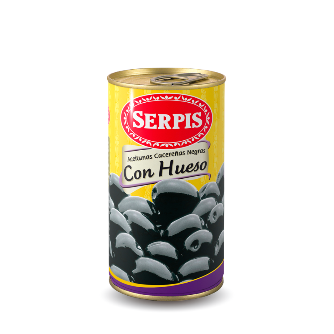 Serpis Cacereña Whole Black Olives (12 x 300g)