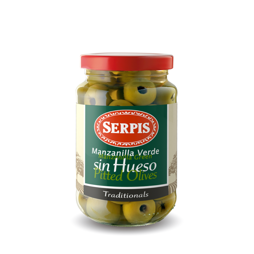 Serpis Pitted Green Olives (6 x 340g)