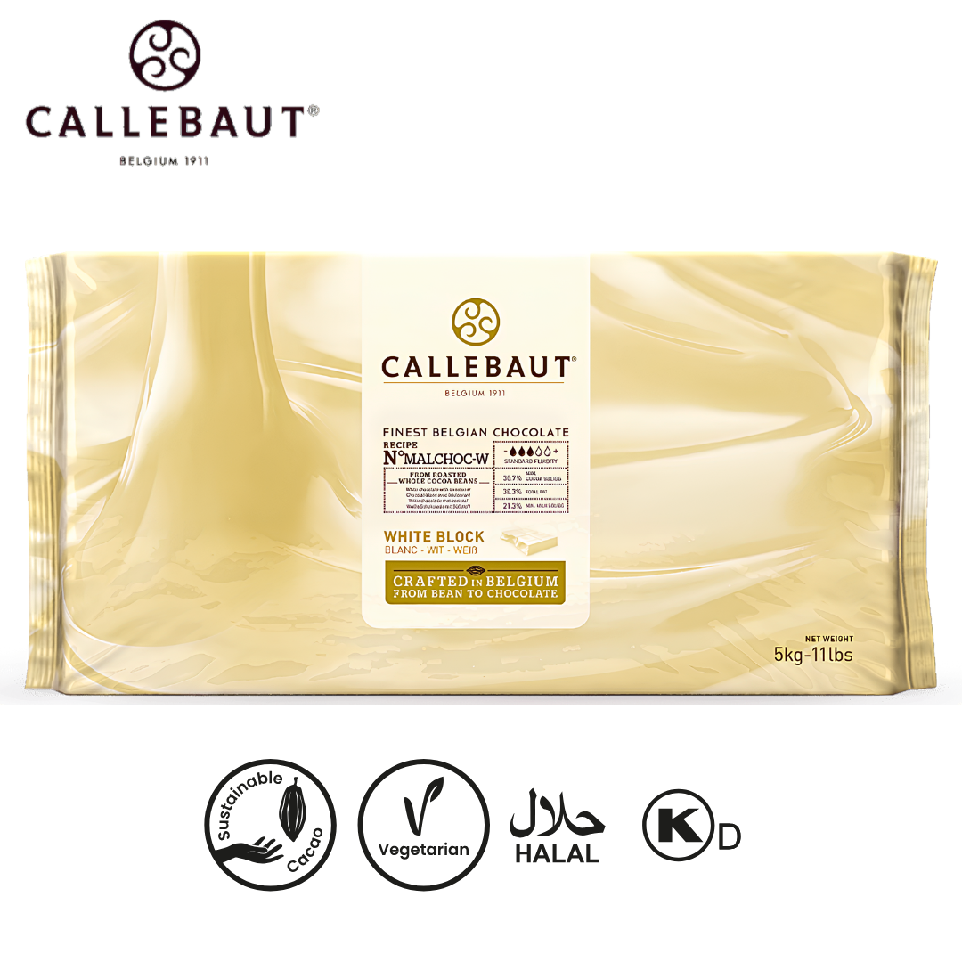 Callebaut White Chocolate with Maltitol MALCHOC-W 5kg Block